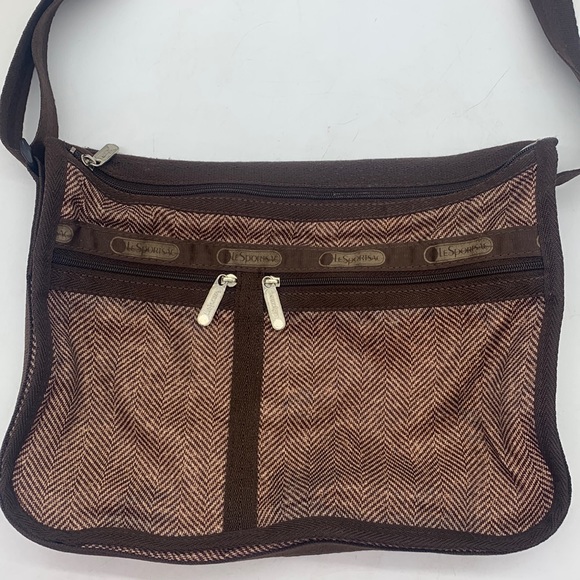 Lesportsac Bags Lesportsac Vintage Brown Herringbone Pattern